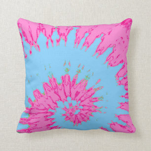 Almohada espiral rosada y azul brillante del