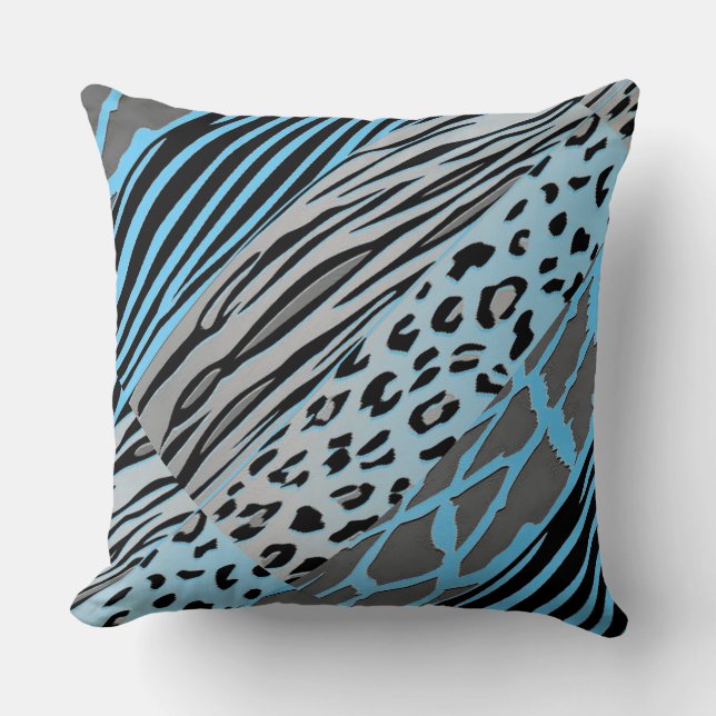 Almohada estampada con rayas de cebra (Anverso)