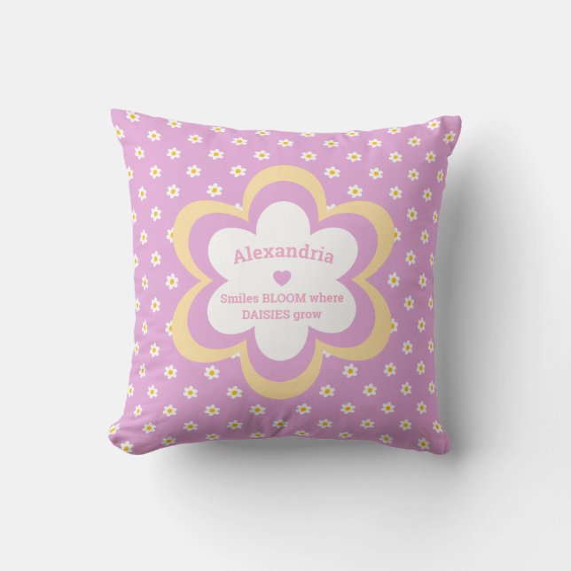 Almohada estándar de 16 x 16 de margaritas encaden (Anverso)