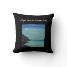almohada estética azul y negra.