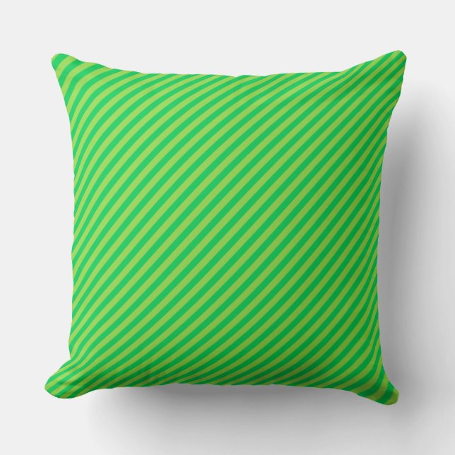 Almohada estética con rayas de levadura y verde at (Anverso)
