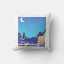 almohada estética de cielo nocturno de 16" x 16"