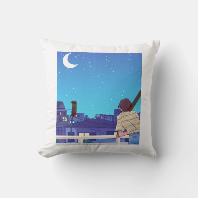 almohada estética de cielo nocturno de 16" x 16" (Anverso)