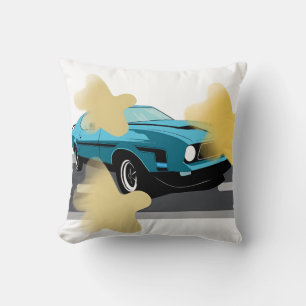 Almohada estética de coche retro y estrella