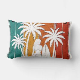 Almohada estética de tabla de surf vintage Verano 