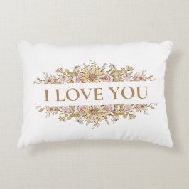 Almohada estética floral "Te amo" – parte delanter