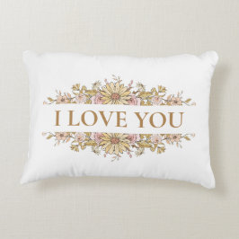 Almohada estética floral "Te amo" – parte delanter