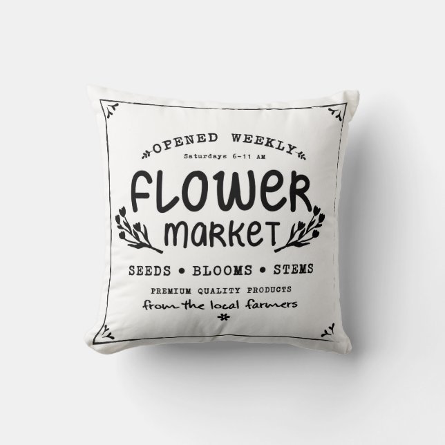 almohada estilo casa de campo - Mercado de flores (Anverso)