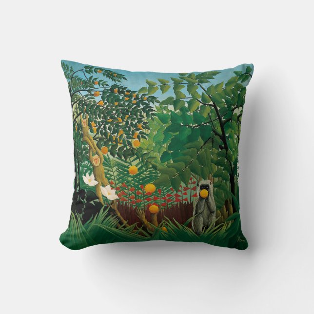 Almohada exótica del paisaje de Henri Rousseau (Anverso)