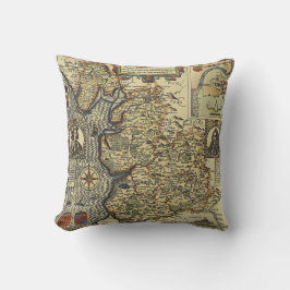 Almohada Exploradora de Mapa de Fantasía Vintage