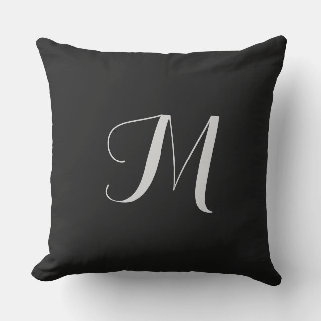 Almohada Exterior 20x20 Monograma Negra (Anverso)