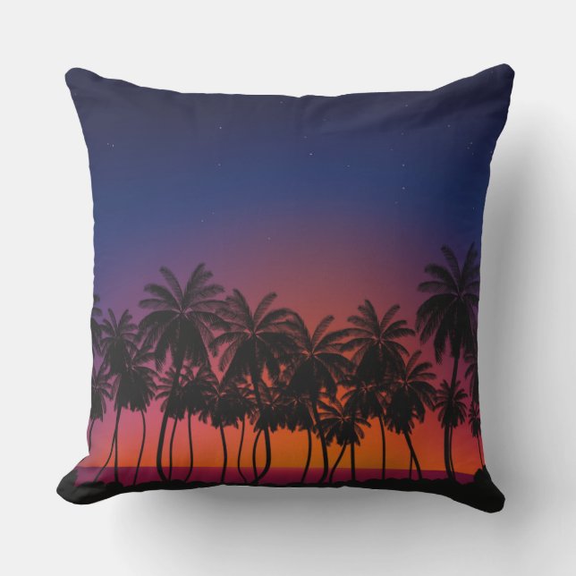 Almohada Exterior Atardecer Tropical (Anverso)