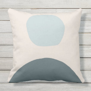 almohada exterior azul claro y beige moderno
