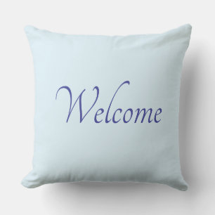 Almohada exterior azul en polvo de bienvenida