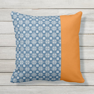 Almohada exterior azul y Naranja
