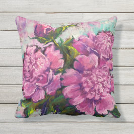 Almohada exterior con diseño peony