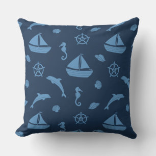 almohada exterior con vida marina