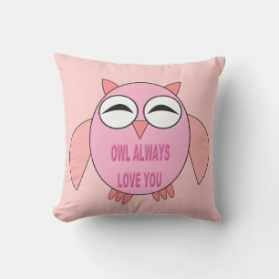 Almohada exterior de Búho de mensaje de amor suave