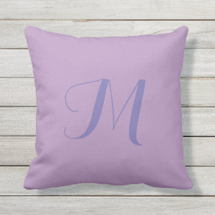 Almohada Exterior de Color Sólido Monograma Lavand