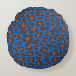 Almohada Exterior de Estampado de Leopardo Azul y