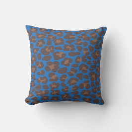 Almohada Exterior de Estampado de Leopardo Azul y
