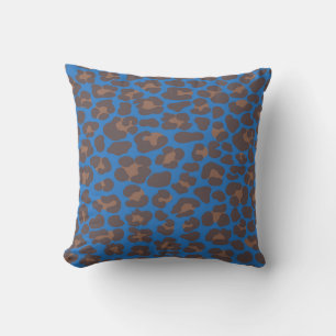Almohada Exterior de Estampado de Leopardo Azul y 