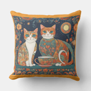 almohada exterior de gatos de café