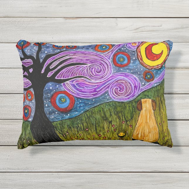 Almohada exterior de la noche Doggie Starry (Anverso)