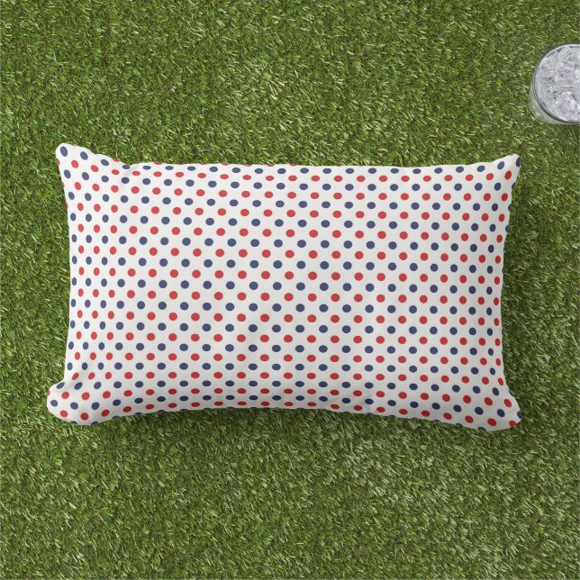 Almohada Exterior de Lunares Patrióticos (Césped)