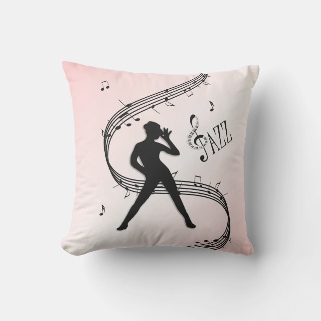 Almohada exterior de música rosa de baile de jazz (Anverso)