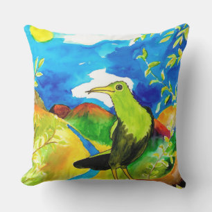 Almohada exterior de pájaro tropical