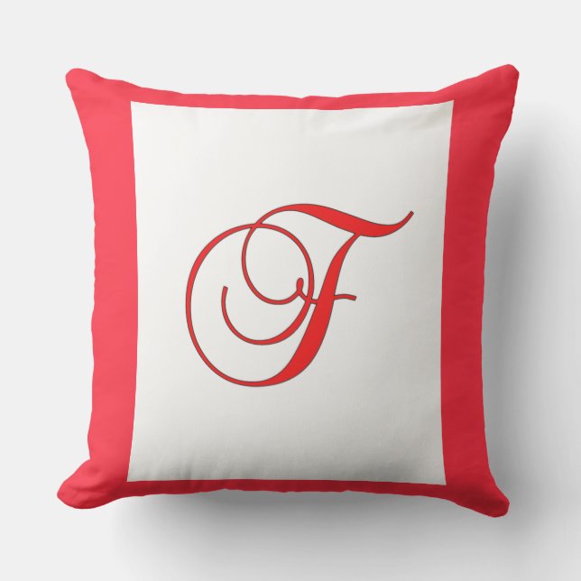 Almohada Exterior de Plaza con Inicial de Monogram (Anverso)