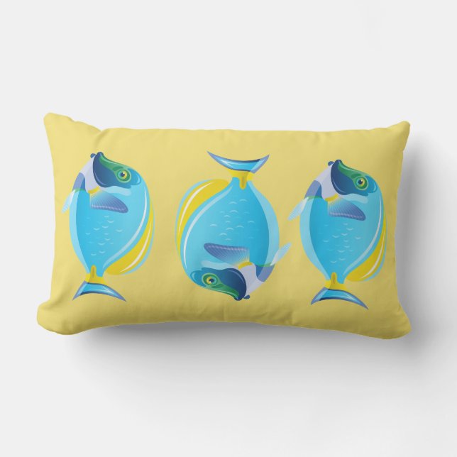 Almohada Exterior de Tirar-Pez Tropical (Anverso)