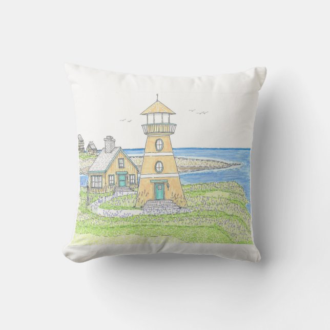 Almohada Exterior; Faro de Verano 4 (Anverso)