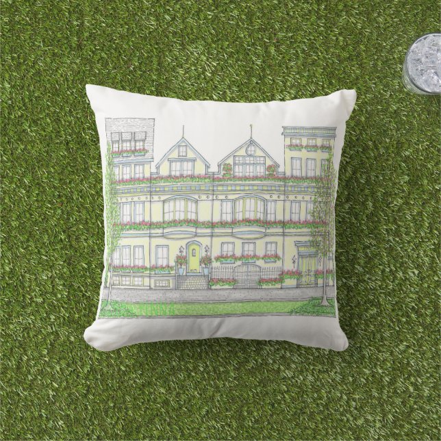 Almohada Exterior Fila de Casas de la Ciudad (Césped)