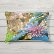 Almohada Exterior Flor Rosa Tropical