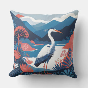 almohada exterior garza valle azul