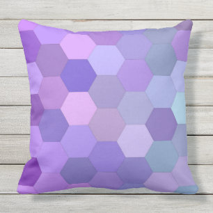 almohada exterior hexagonal púrpura