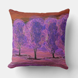 Almohada Exterior Jumbo de Árboles Morados
