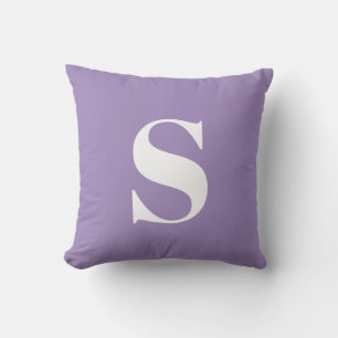 Almohada exterior monogramada inicial de lavanda m