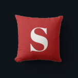 Almohada exterior monogramada inicial roja escarla<br><div class="desc">Almohada exterior monogramada inicial roja escarlata. almohada exterior decorativa con una sola inicial. Personalizar rápida y fácilmente.</div>