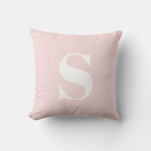 Almohada exterior monogramada inicial rosada Rubor