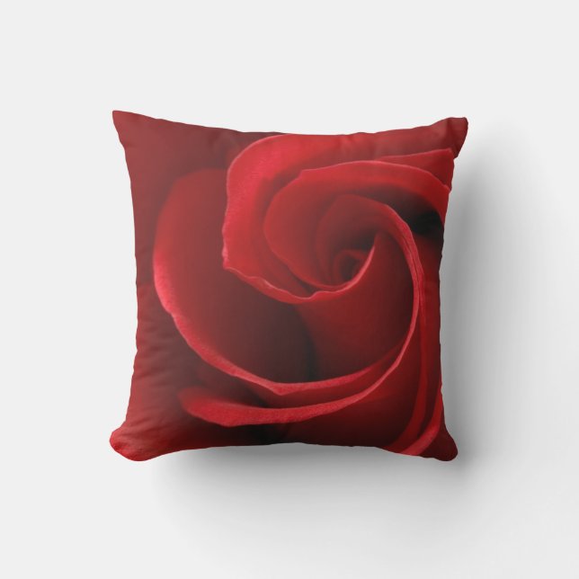 Almohada exterior Rosa Roja, Almohada Decorativa (Anverso)
