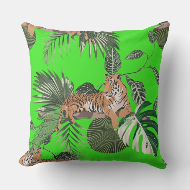 Almohada Exterior Tigre de la Jungla (Anverso)