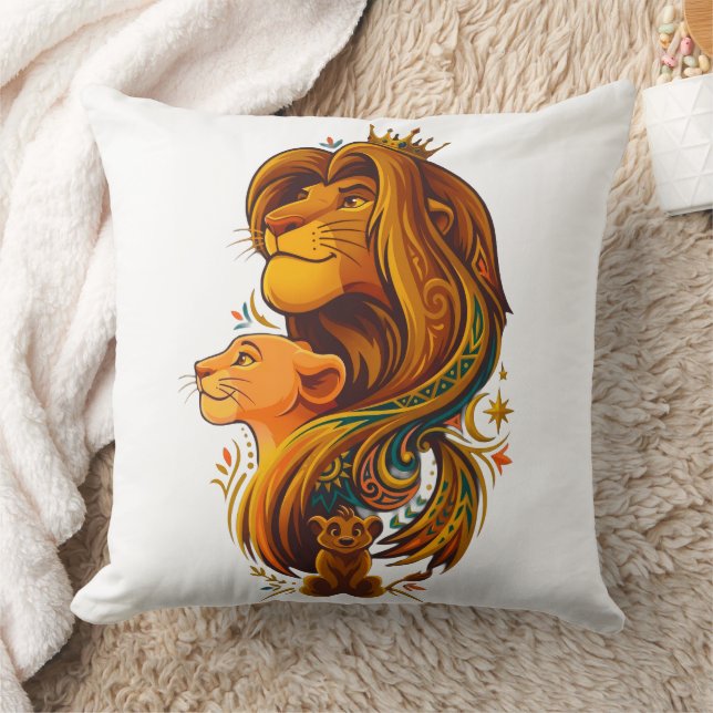 Almohada Familia León Real 🦁👑✨ | Fauna Elegante (Manta)