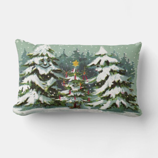 Almohada Familiar de Navidad con Árbol (Anverso)