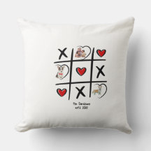 Almohada familiar de Tic-Tac-Toe con fotos