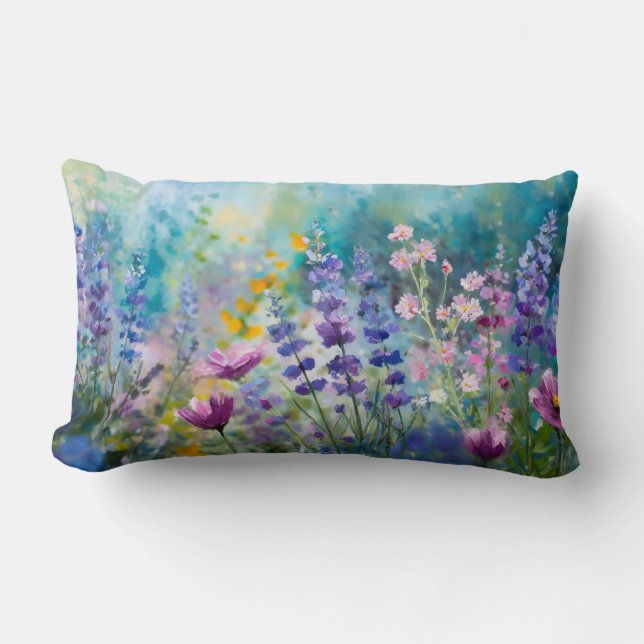 Almohada fantasía de flores silvestres (Anverso)