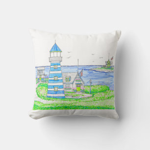 Almohada Faro Americana; Azul