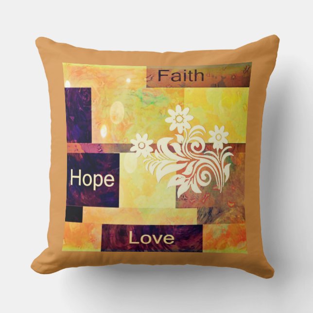 Almohada Fe Esperanza Amor (Anverso)